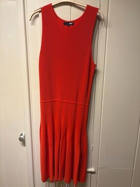 RACHEL Rachel Roy Sleeveless Bright Red Knit Midi Dress